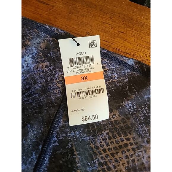 IDEOLOGY Women's Indigo Sea Animal Print High Waist Activewear Leggings Plus 3x - Picture 5 of 9